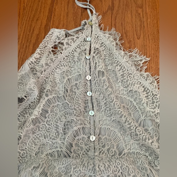 Free People Intimately Racerback Dusk Lace Mini Dress Size Large - Picture 7 of 15